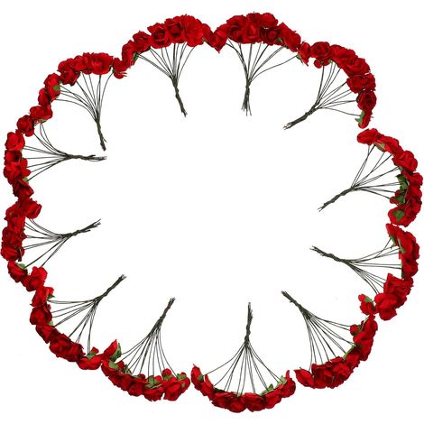 Artificial Red Paper Plum Blossoms, 144 Pieces, Chic Decorative (1/5)