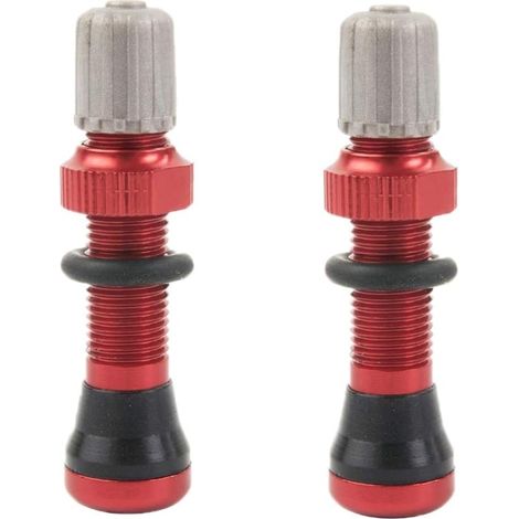 Sollbry 1 par de válvulas de aire sin cámara de 40 mm para bicicletas sin cámara y MTB, vástago de válvula Schrader universal, base de 10 mm (1/5)