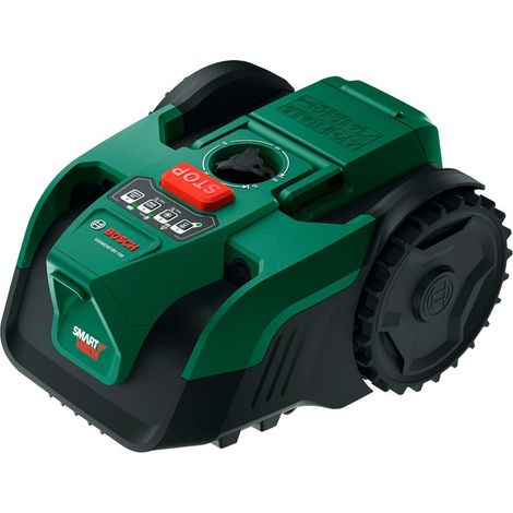 Bosch – Robot tondeuse 18V pour pelouses jusqu'à 100 m² – Système SmartVision sans câble – Hauteur de coupe réglable 20-60 mm – Fonction SpotMow