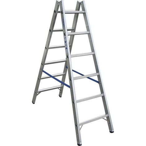 Echelle double à marches en aluminium 2 x 6 échelons