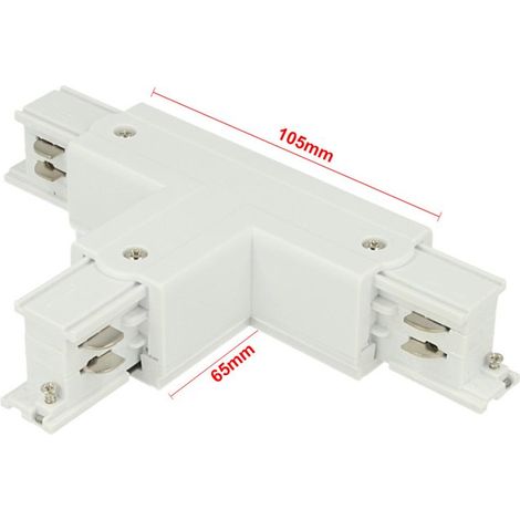 Connettore Giunto Forma T Destro Colore Bianco Per Barra Sistema Binario Trifase CB40101 CB40102 CB40103