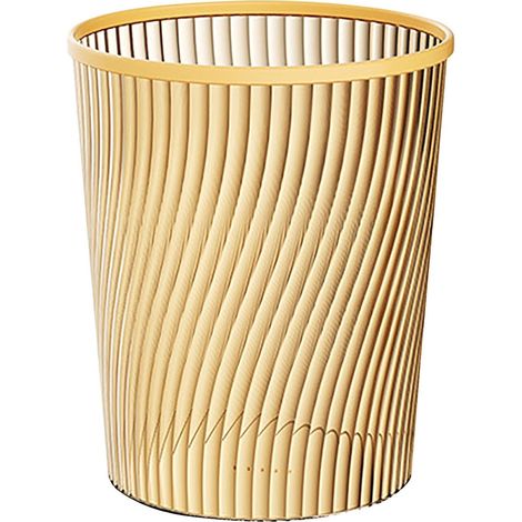 Papelera redonda de malla, papelera circular, papelera de oficina, papelera de reciclaje, para baño, cocina, oficina, dormitorio, organizador de escritorio (dorado, 21,3 x 25 cm) (1/4)