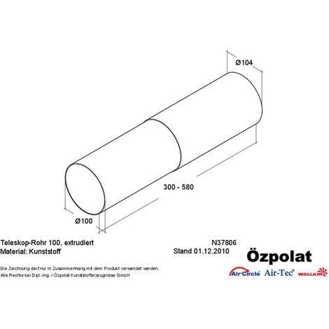 Wallair Sistema de ventilación blanco diámetro 10,7 cm