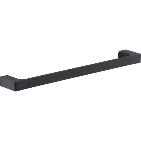 PORTA SALVIETTE DA PARETE IN OTTONE NERO OPACO MODELLO PIRENEI - DIM. CM (LXPXH): 35,1×6,6×2,6 - NERO OPACO - GDY
