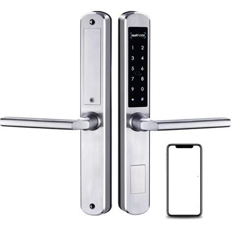 Verrouillage intelligent Lock App intelligent Serrure coulissante WIFI Verrouillage électronique Bluetooth Digital App Code du clavier Rfid Carte sans clé Serrure de porte d'entrée sans clé ( Color : (1/5)