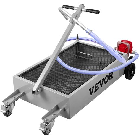 VEVOR Bandeja de drenaje de aceite tanque de drenaje de aceite 15 galones bandeja de drenaje de aceite perfil bajo 5 L mano plegable con bomba manguera ruedas giratorias para automóvil, SUV, camiones