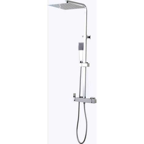 VALAZ Barra de ducha monomando cuadrada cromada serie Segura - 25cm