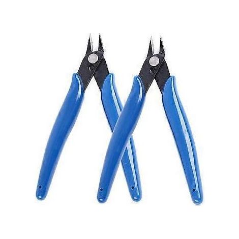 Lot de 2 pinces coupantes de précision pour câbles électriques en cuivre et plastique, ciseaux à dénuder, pince diagonale, outil pour la fabrication de bobines et la création de bijoux. (1/5)