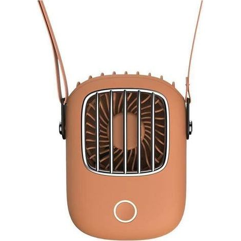 orange USB wiederaufladbarer Mini-Handventilator, kleiner Ventilator, zum Aufhängen am Hals, zum Aufhängen an der Taille, für faule Sportarten, tragbarer, leiser Ventilator (1/4)