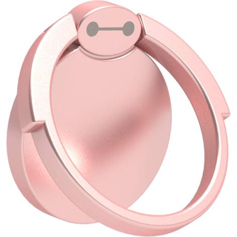 Support Anneau Doigt - Support Pivotant 360° - Compatible avec Support Voiture Magnétique - Pour Smartphone Tablette iPad - Noir et Or Rose (1/5)