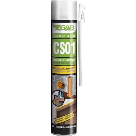 SCHIUMA POLIURETANICA GEBOFOAM MANUALE COLORE GIALLO PRONTA ALL' USO G&B 12 PEZZI