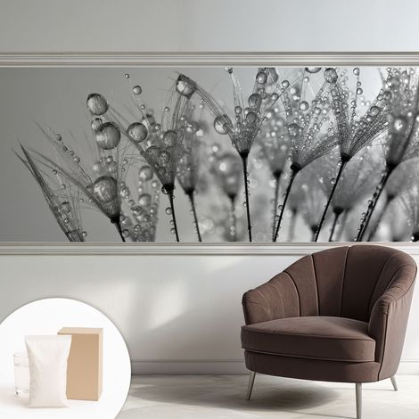 Fototapete Tapete Vliestapete mit Kleber - trendige Wanddeko - Schlafzimmer - Wohnzimmer Nasse Zartheit 250x104 cm (1/5)