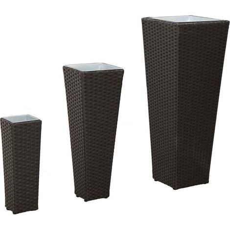 Ensemble de mobilier de jardin trois pièces, métal noir (1/5)