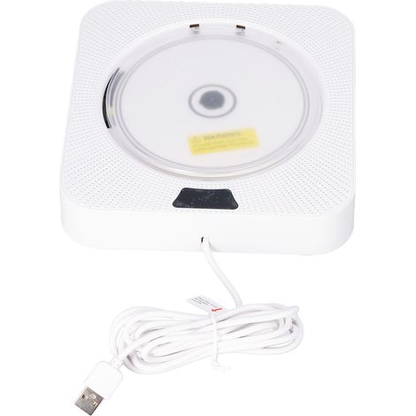 Lecteur CD 6 en 1 avec support mural, Bluetooth, système stéréo, entrée et sortie AUX, radio FM, télécommande, 100-240 V, prise européenne (1/5)