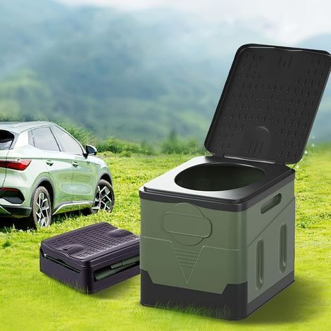 BelleRise – Tragbare und faltbare Outdoor-Toilette, khakigrün (1/5)