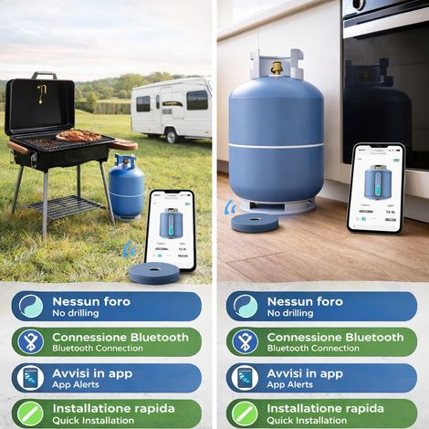 Indicatore di livello del serbatoio del gas propano butano Bluetooth con app (1/5)