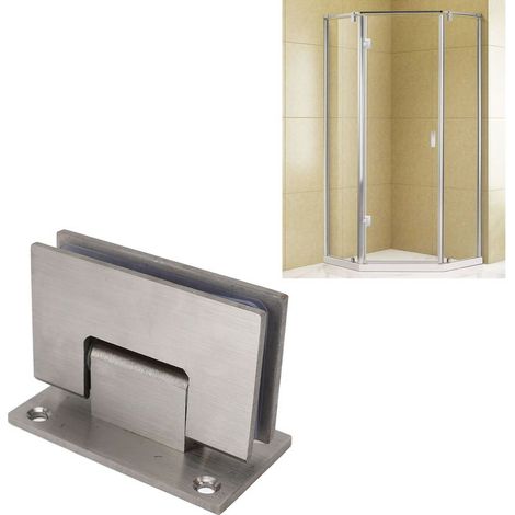 Charnière porte vitrée 90° tout usage - Matériel de fixation mur-verre en acier inoxydable renforcé, charge 140LBS, pour verre 8-12mm (1/5)