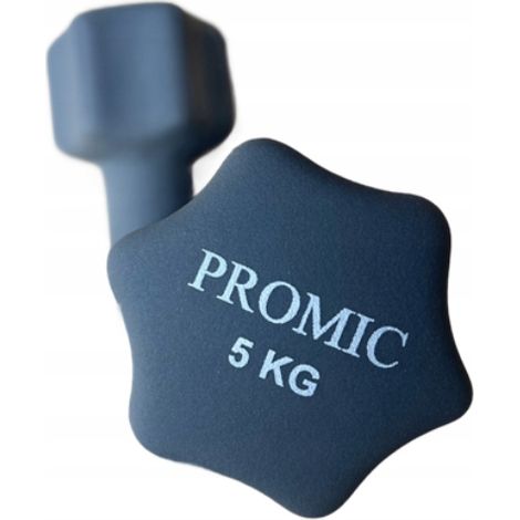 Juego de mancuernas de hierro fundido de 10 kg en color gris goma (2 x 5 kg) PROMIC