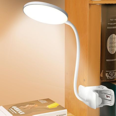 AIDUCHO Lampe de Bureau Pince Lampe de Lecture USB Rechargeable Portable, Lampe de Bureau Commande Tactile avec Gooseneck, 3 Modes et Dimmable Luminosité Lampe Lecture Enfant pour Lire, Étude (1/5)
