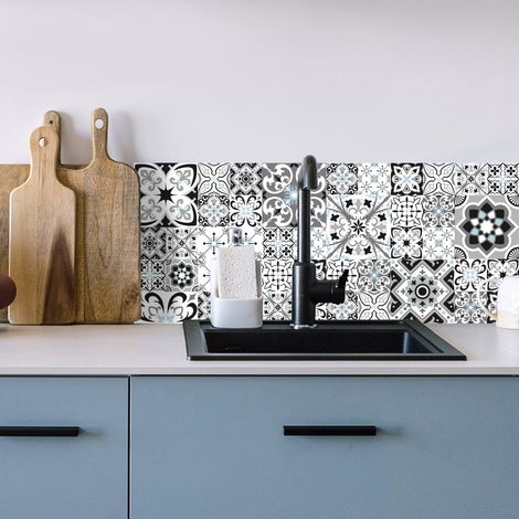 Crédence cuisine adhésive autocollante GREYBLUE - 120 x 50 cm (1/4)