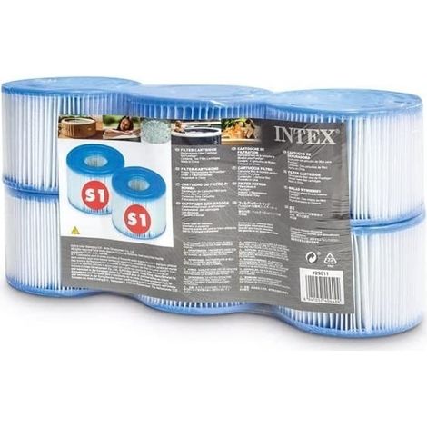 Intex 29011 Set di 6 Cartucce di Filtrazione Bianche