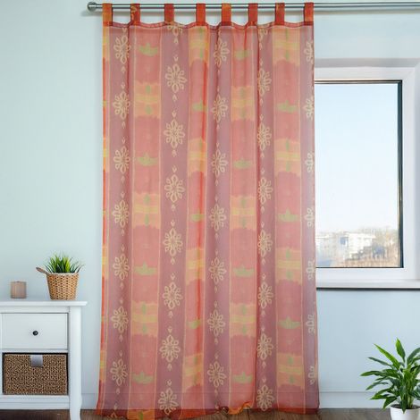 Voilage aux couleurs estivales Terracotta 140x240 cm (1/2)