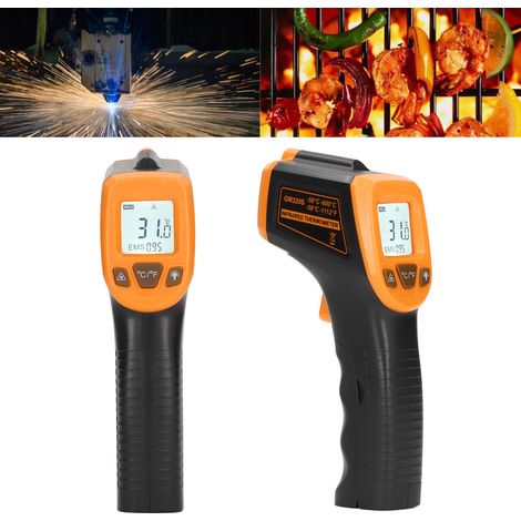 Thermomètre infrarouge industriel sans contact de haute précision, thermomètre électronique, orange. (1/5)