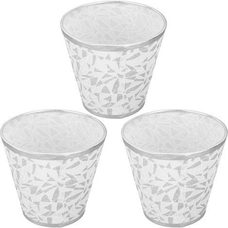 Aufsteckbarer Stofflampenschirm, moderner Stil, tonnenförmig, für E14-Glühbirne, Kronleuchter oder Wandleuchte (3er-Set, silber). (1/5)