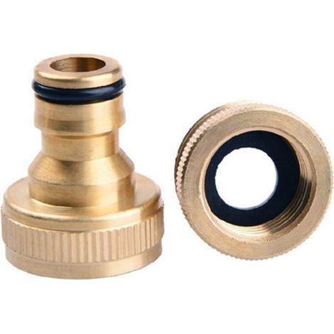 2 Stück Gartenschlauch-Wasserhahnverbinder aus reinem Kupfer, Gartenschlauch-Wasserhahn-Anschluss, Zubehör für Gartenschlauchverbinder, 4/6-Zoll-Wasserschlauchverbinder, Gartensprenger (1/4)
