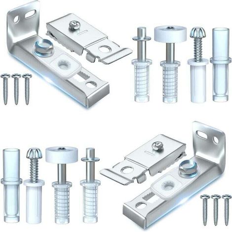 Lot de 2 pièces de rechange pour portes de placard coulissantes pliantes comprenant un support supérieur et inférieur,un pivot de 3/8", une roue de guidage de 7/8"porte accordéon, porte de grange (1/4)