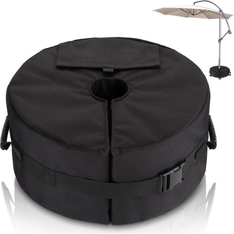 Base para sombrilla, Bolsa de contrapeso para base de sombrilla, Saco de arena, Base para toldo, Bolsa de peso, rellenable, 464615 cm, negro (1/5)