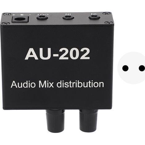 Amplificateur de distribution audio stéréo 2 entrées 2 sorties avec adaptateur secteur 100‑240V prise UE (1/5)