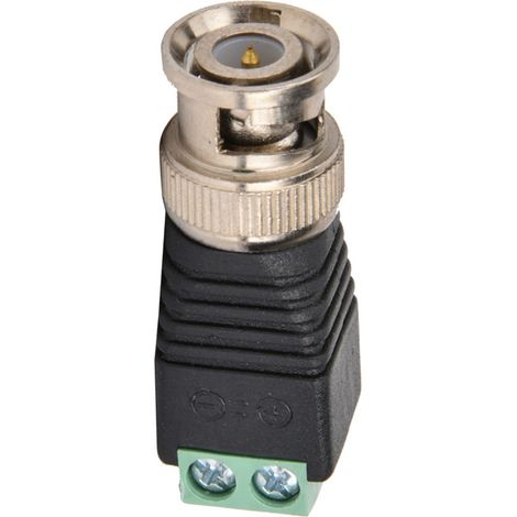 Adaptateur de balun vidéo coaxial à bornes à vis avec connecteur BNC mâle (1/5)