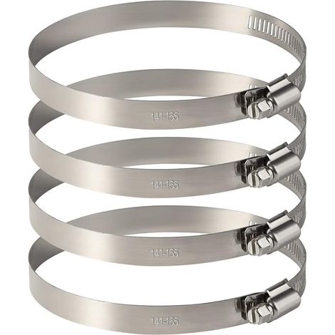 TUPARKA 4Pcs 150 mm Collier de Serrage Tuyau Ajustable en Acier Inoxydable Pour Fixer Souples Durites (141mm-165mm) (1/5)