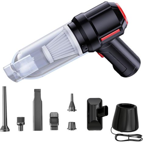 Aspirateur de voiture portable sans fil, aspiration puissante de 12 000 Pa, aspirateur de clavier 3 en 1 sans fil. (1/5)