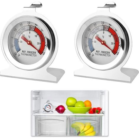 2 Pièces Thermomètre Congélateur, pour Réfrigérateur et Congélateur, Plage de Température 30°C à 30°C / 20°F à 80°F, Cadran Large et Clair