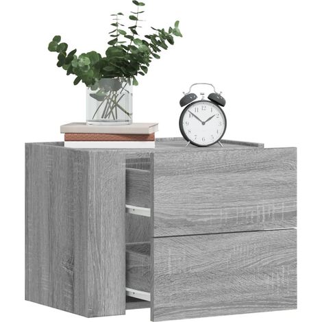 Teenpull – Wand-Nachttische 2 Stk. Grau Sonoma 45x30x35 cm (1/5)