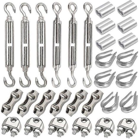 Kit de tendeur de câble M5 à 30 tendeurs avec cosses de serrage pour câble métallique - SFYGV (1/5)