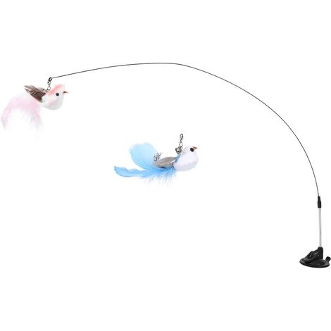 Feather Cat Teaser Wand, 3-Piece Steel Wire Kit (1/5)