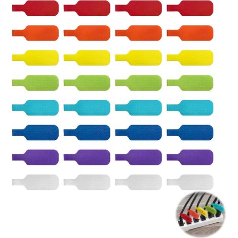 Wiederverwendbare, selbstklebende Kabeletiketten, farbige Nylonmarkierungen 4 x 2 cm zur Kennzeichnung und Organisation von Elektrokabeln