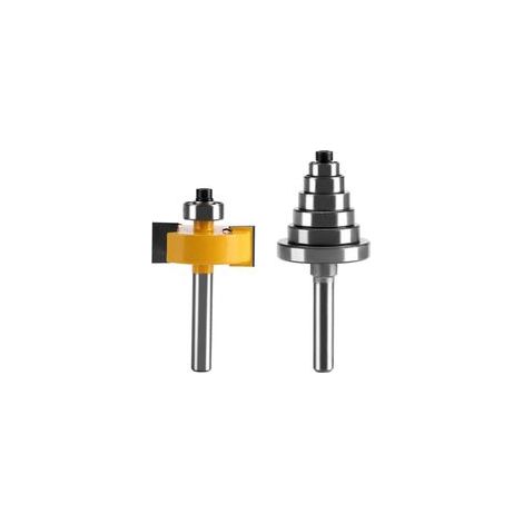 Wood Router, Router Bits, Bit End Router with 6 Set of Bearings for Various Depths 1/8, 1/4, 5/16, 3/8, 7/16, 1/2 (1/5)