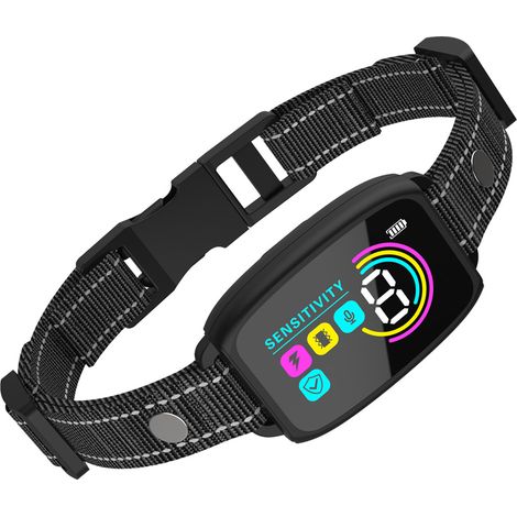 Antibellhalsband für Hunde, Ton-/Vibrations-/Elektroschock-Modi, wasserdicht IP67, 8 Empfindlichkeitsstufen