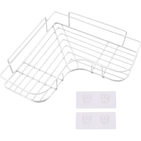 Organisateur de douche avec crochets, rangement pour salle de bain et cuisine, sans perçage (1/5)