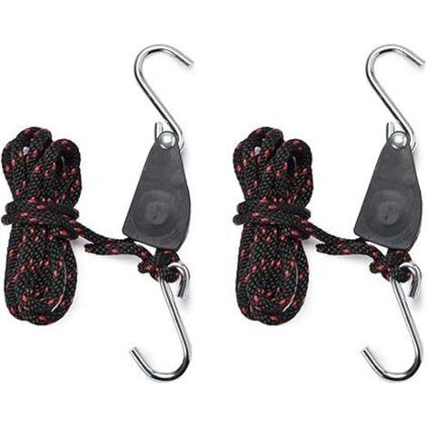 Sangles Cliquet 1/4 Pouces Rope Ratchet pour Lampe de Coissance 2 pièces Corde de Crochet Réglable (1/5)