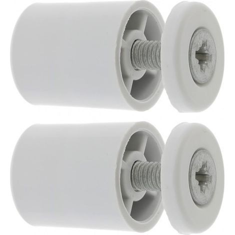 Butée d'arrêt de lame finale de volet roulant ronde 25mm Ø22mm en PVC – Avec rondelle et vis – Pour fixation en menuiserie – Gris clair (1/5)