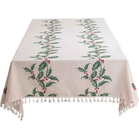 1 Nappe Rectangulaire De Noël, Anti-Taches, Idéale pour Cuisine Ou Les Fêtes (1/5)