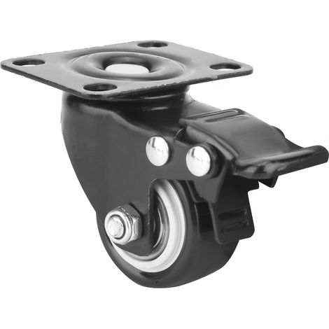 4 roulettes pivotantes de 1,5 pouce, roulettes pivotantes à 360 degrés pour meubles avec frein (plaque supérieure) (1/5)