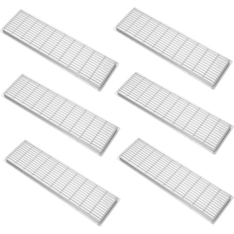 6pcs Grilles D'aération Rectangulaires en Abs pour Armoire et Placard, Étanches et Coupe vent,(Argent) Couleur Argenté, Design Simple et Robuste, pour L'aménagement Intérieur (1/5)