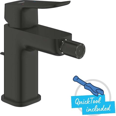 Grohe Dice - Bidetarmatur mit Ablaufgarnitur, schwarz matt 1018772430