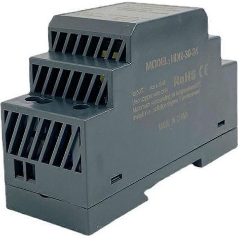 HDR-30-24 Alimentation sur rail DIN ultra-mince en forme d'escalier avec indicateur LED de protection contre les courts-circuits pour Pow (1/5)